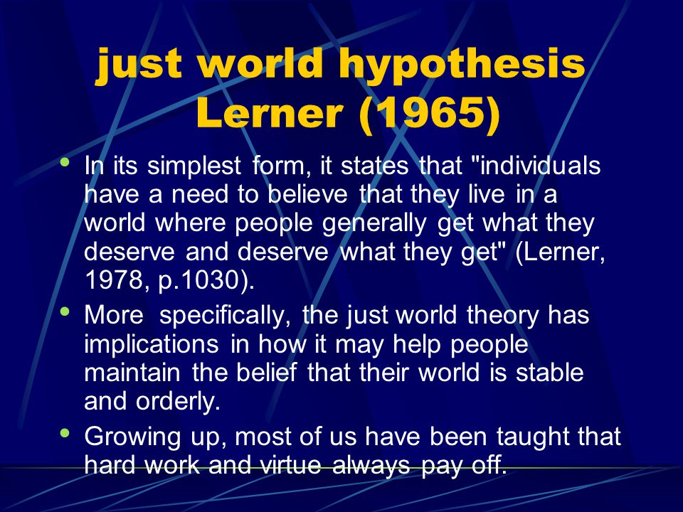 Just world hypothesis