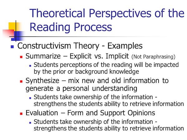 Constructivist reading theory
