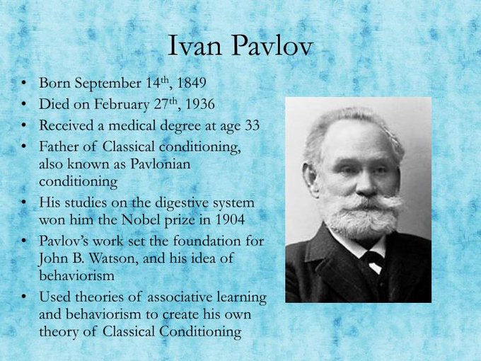 A summary of Pavlov's life
