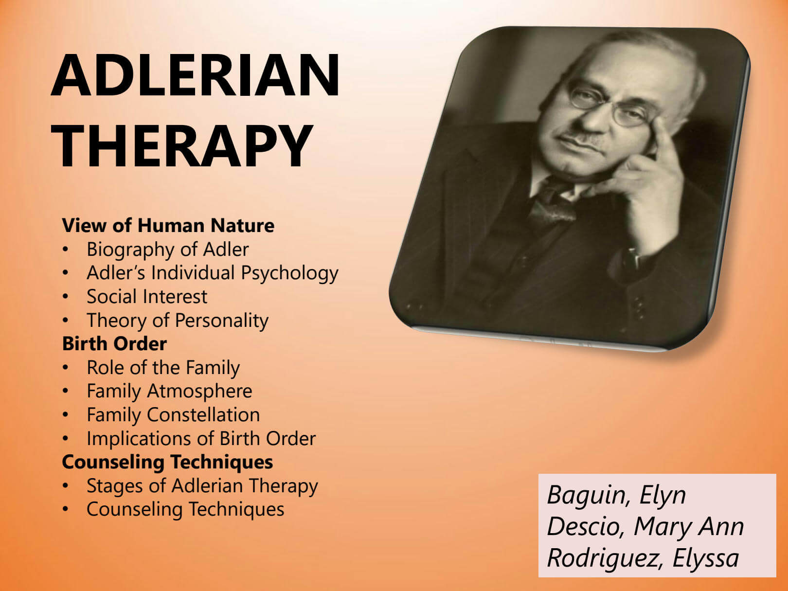Principles of Adlerian therapy