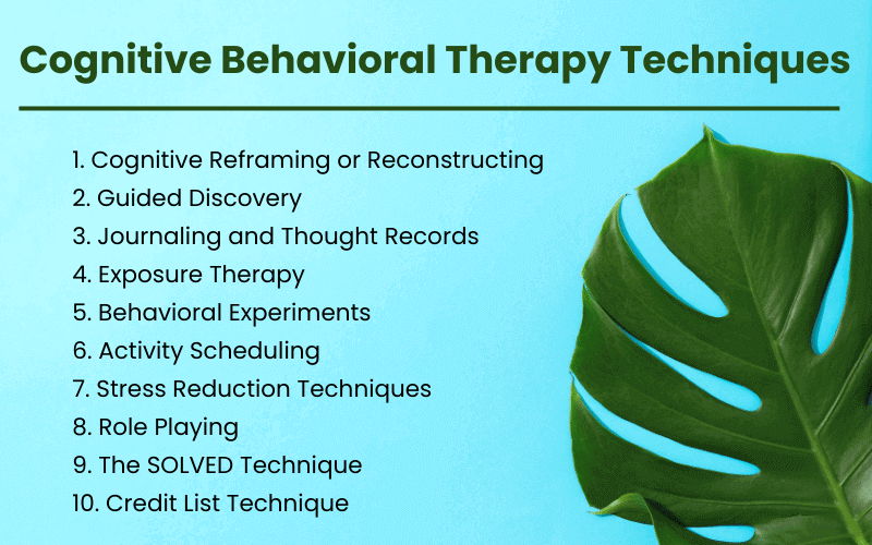 Common cognitive behavioural therapy techniques