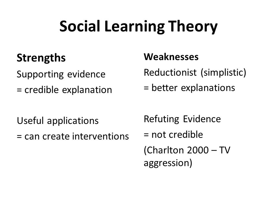 Social Learning Theory Criticisms