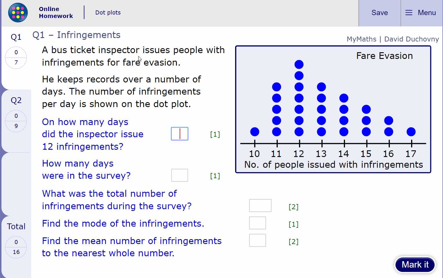 Mymaths screenshot