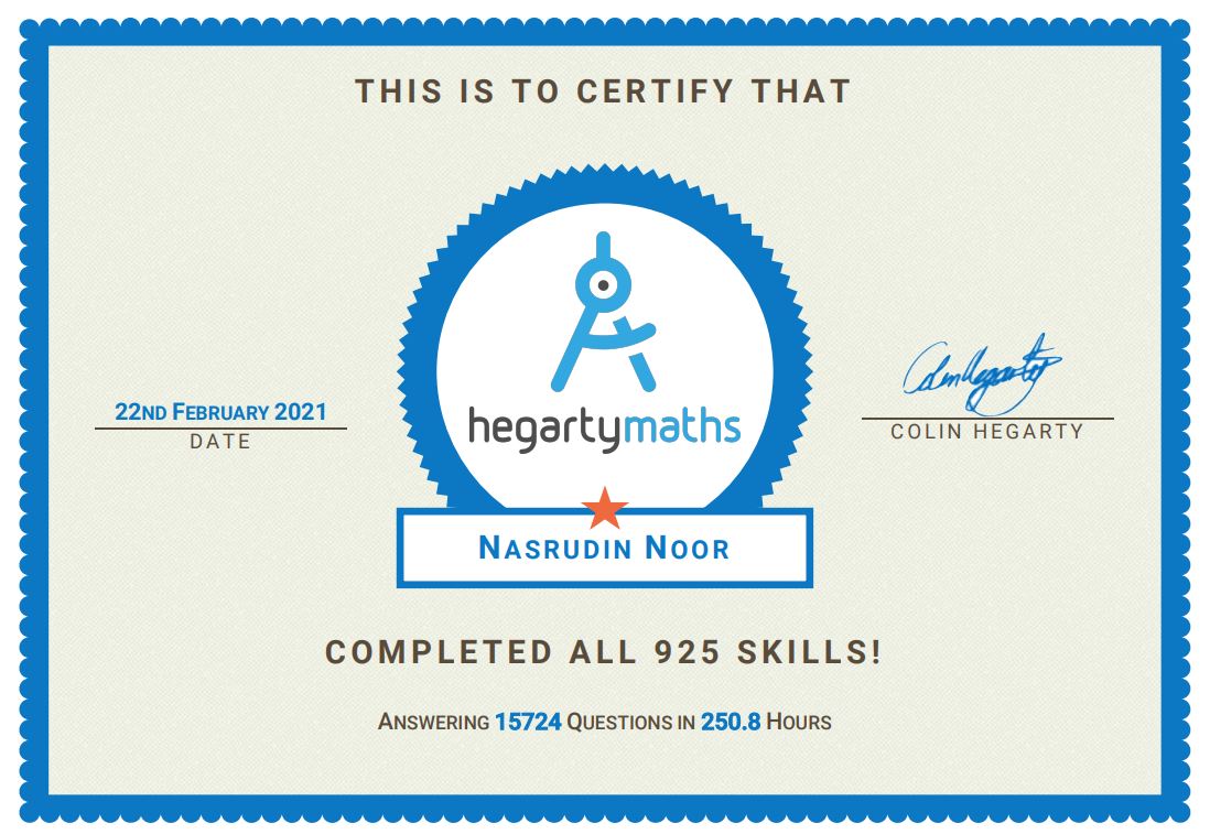 Hegarty Maths Certification