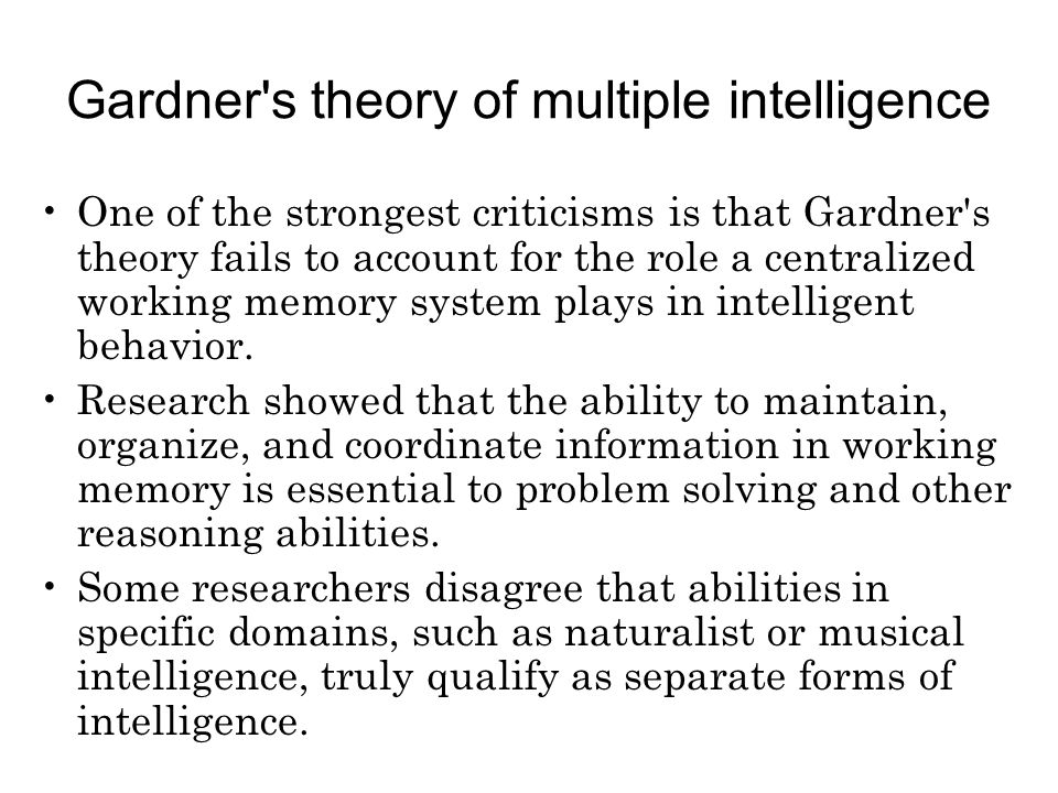 Howard Gardner Criticisms of Multiple Intelligences