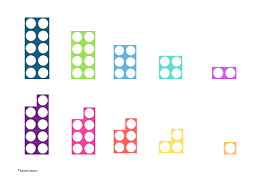 Numicon shapes placed in order