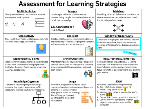 Assessment for learning strategies
